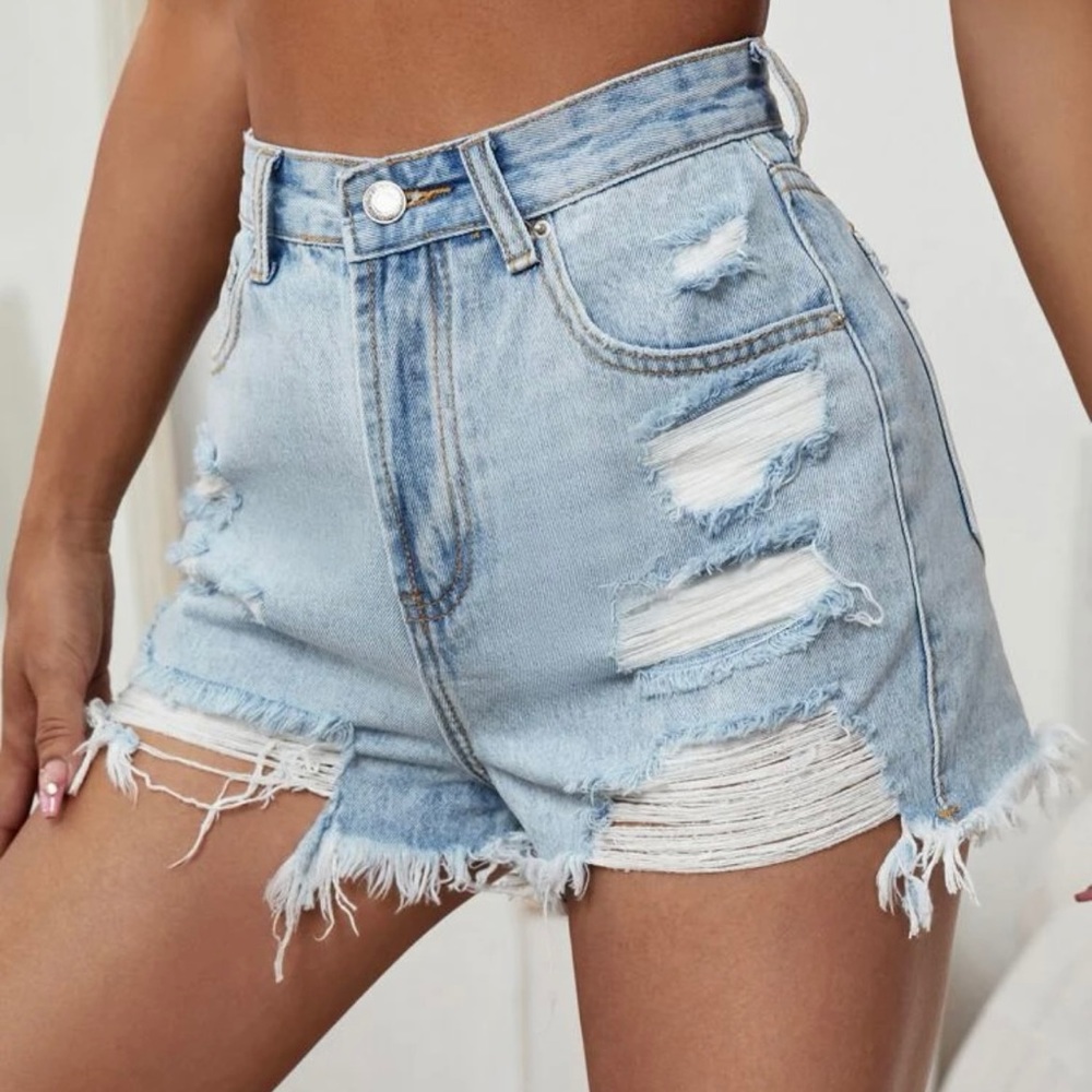 High Waisted Denim Short